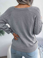 Load image into Gallery viewer, Decorative Button Cable-Knit Sweater