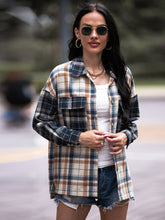 Load image into Gallery viewer, Plaid Dropped Shoulder Shacket