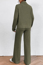 Load image into Gallery viewer, Ribbed Mock Neck Top and Pants Set