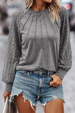 Load image into Gallery viewer, Lace Detail Lantern Sleeve T-Shirt