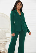 Load image into Gallery viewer, Lapel Collar Long Sleeve Blazer and Pants Set