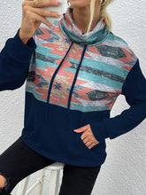 Load image into Gallery viewer, Geometric Drawstring Long-Sleeve Sweatshirt