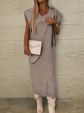 Load image into Gallery viewer, Turtleneck Dropped Shoulder Sweater and Midi Dress Sweater Set