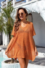Load image into Gallery viewer, Openwork Slit Scoop Neck Cover Up