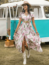 Load image into Gallery viewer, Floral V-Neck Slit Dress