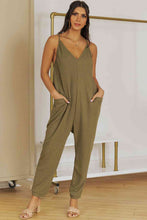 Load image into Gallery viewer, Spaghetti Strap Deep V Jumpsuit with Pockets