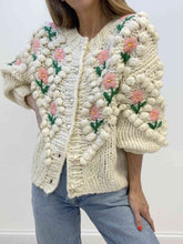 Load image into Gallery viewer, Floral Button Up Round Neck Long Sleeve Cardigan