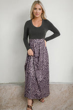 Load image into Gallery viewer, Leopard Round Neck Maxi Dress