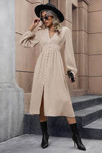 Load image into Gallery viewer, V-Neck Buttoned Slit Dress