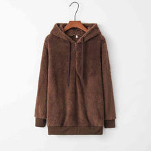 Load image into Gallery viewer, Quarter-Zip Drawstring Teddy Hoodie