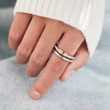 Load image into Gallery viewer, Double-Layered Zircon 925 Sterling Silver Ring