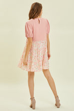 Load image into Gallery viewer, HEYSON Full Size Round Neck Floral Ruffle Hem Mini Dress