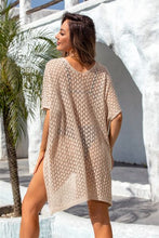 Load image into Gallery viewer, Openwork Slit Scoop Neck Cover Up