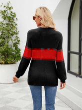 Load image into Gallery viewer, Contrast Round Neck Sweater