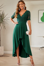 Load image into Gallery viewer, Lace Cutout V-Neck Short Sleeve Dress