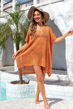 Load image into Gallery viewer, Openwork Slit Scoop Neck Cover Up