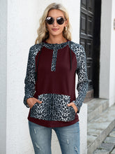 Load image into Gallery viewer, Leopard Raglan Sleeve Hoodie