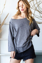 Load image into Gallery viewer, Reborn J Boat Neck Exposed Seam Slit Top