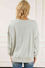 Load image into Gallery viewer, Leopard Exposed Seams Round Neck Sweatshirt