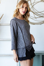 Load image into Gallery viewer, Reborn J Boat Neck Exposed Seam Slit Top