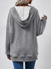 Load image into Gallery viewer, V-Neck Drop Shoulder Long Sleeve Hoodie