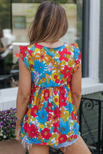 Load image into Gallery viewer, Ruffled Printed Notched Tank
