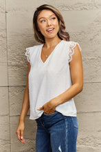 Load image into Gallery viewer, V-Neck Lace Trim Tank Top