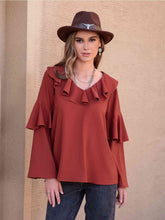 Load image into Gallery viewer, Statement Collar Long Sleeve Blouse