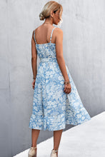 Load image into Gallery viewer, Floral Frill Trim Scoop Neck Spaghetti Strap Dress