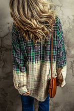 Load image into Gallery viewer, Contrast Plaid Button Up Long Sleeve Shacket
