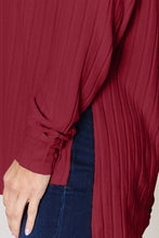 Load image into Gallery viewer, Basic Bae Full Size Ribbed Round Neck Slit T-Shirt