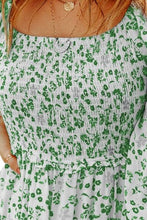 Load image into Gallery viewer, Meadow Dream Smocked Floral Square Neck Balloon Sleeve Dress