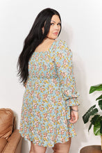 Load image into Gallery viewer, Double Take Floral Smocked Flounce Sleeve Square Neck Dress