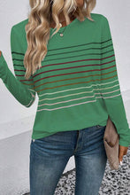 Load image into Gallery viewer, Striped Round Neck Long Sleeve T-Shirt