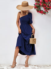 Load image into Gallery viewer, Breathless Smocked One-Shoulder Midi Dress