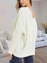 Load image into Gallery viewer, V-Neck Batwing Dropped Shoulder Sweater
