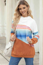 Load image into Gallery viewer, Drawstring Color Block Hoodie with Pockets