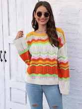 Load image into Gallery viewer, Openwork Round Neck Knit Top