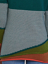 Load image into Gallery viewer, Striped Contrast Notched Long Sleeve Sweater
