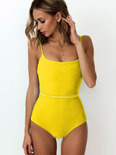 Load image into Gallery viewer, Ribbed Tie Waist One-Piece Swimsuit