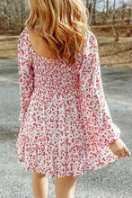 Load image into Gallery viewer, Meadow Dream Smocked Floral Square Neck Balloon Sleeve Dress