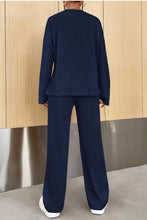 Load image into Gallery viewer, Ribbed Half Button Top and Pants Set
