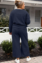 Load image into Gallery viewer, DOORBUSTER DEAL: Take Full Size Textured Long Sleeve Top and Drawstring Pants Set