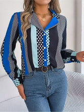 Load image into Gallery viewer, Polka Dot Contrast Long Sleeve Shirt