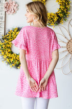Load image into Gallery viewer, Heimish Full Size Leopard Ruffle Trim Short Sleeve Top
