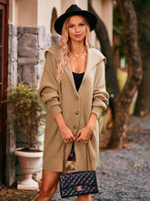 Load image into Gallery viewer, Dropped Shoulder Long Sleeve Cardigan
