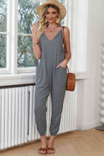 Load image into Gallery viewer, Spaghetti Strap Deep V Jumpsuit with Pockets