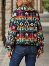 Load image into Gallery viewer, Geometric Dropped Shoulder Balloon Sleeve Outerwear
