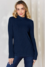 Load image into Gallery viewer, Basic Bae Full Size Ribbed Mock Neck Long Sleeve T-Shirt