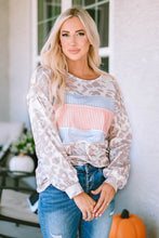 Load image into Gallery viewer, Round Neck Color Block Dropped Shoulder Tee